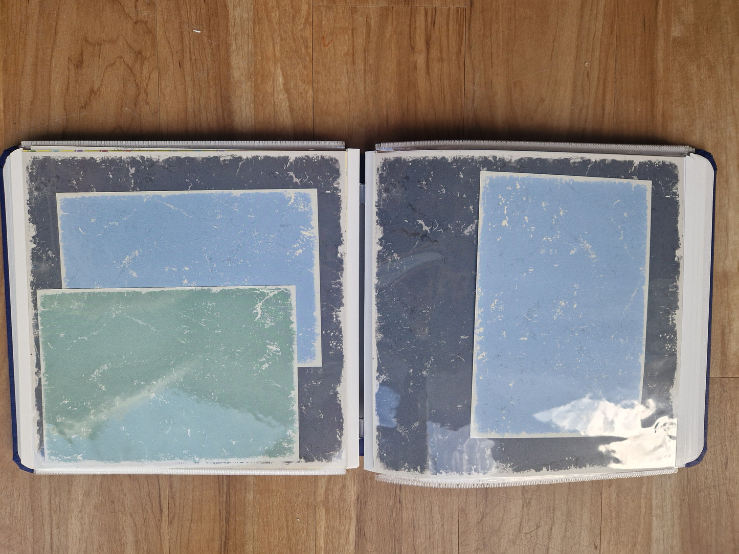 CM 8x8 Book cloth Album Cobalt with 2 sets pages, protectors and baby boy kit - Memories and Photos