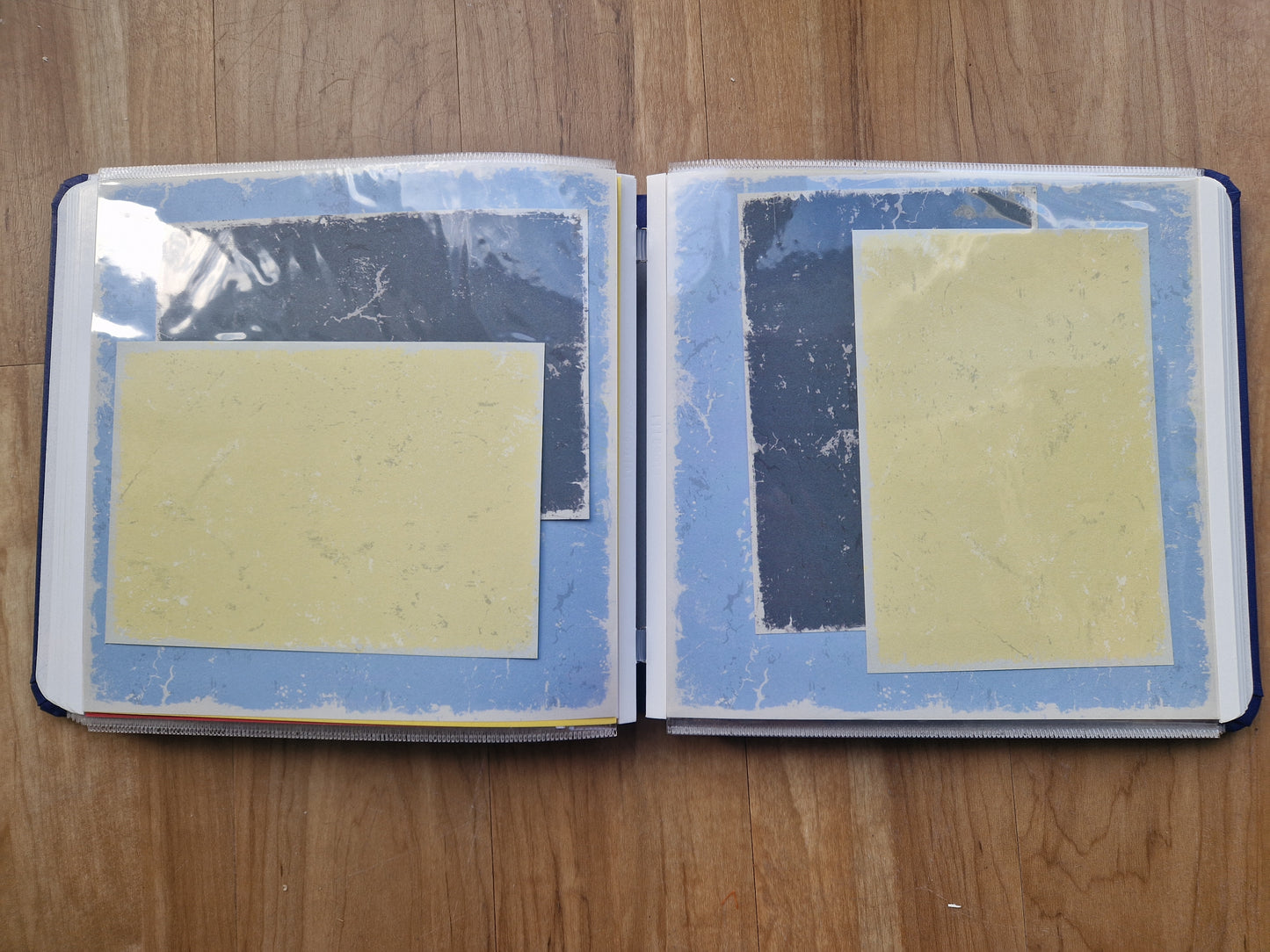 CM 8x8 Book cloth Album Cobalt with 2 sets pages, protectors and baby boy kit - Memories and Photos