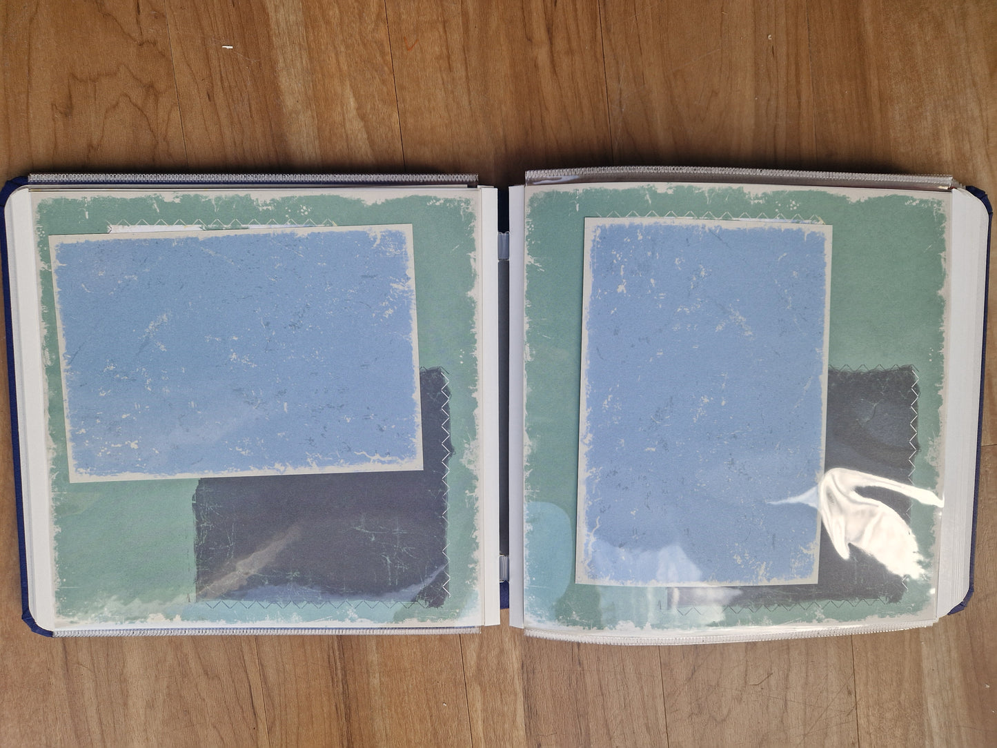 CM 8x8 Book cloth Album Cobalt with 2 sets pages, protectors and baby boy kit - Memories and Photos