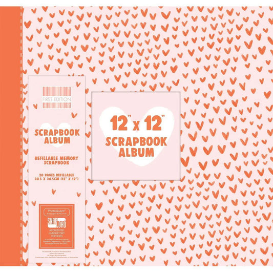 Scrapbook Album 12x12. Snapload style. Hearts - Memories and Photos