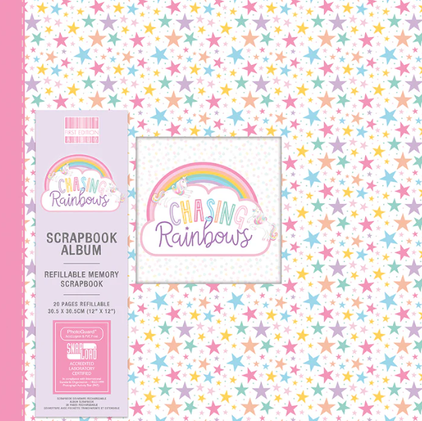 Scrapbook Album 12x12. Snapload style. Rainbow Stars - Memories and Photos