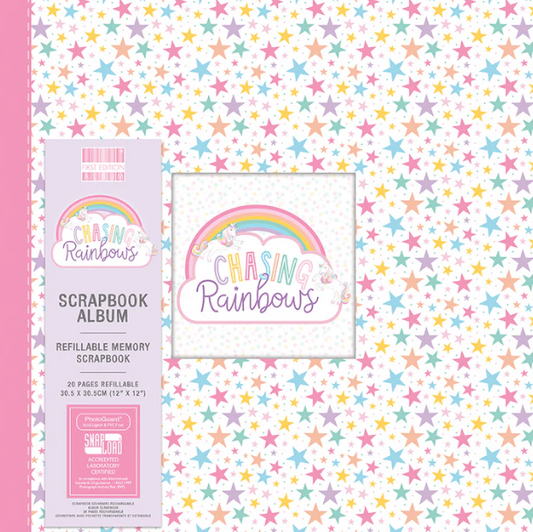 Scrapbook Album 12x12. Snapload style. Rainbow Stars - Memories and Photos