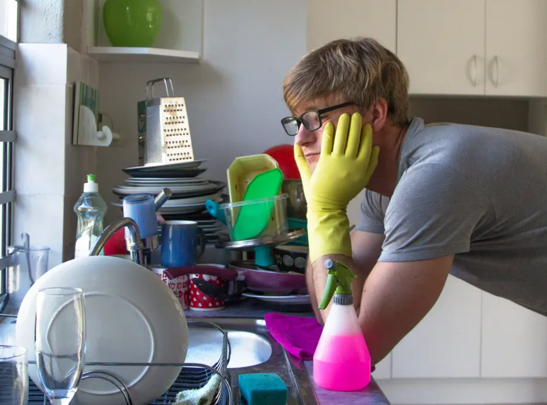 person doing housework