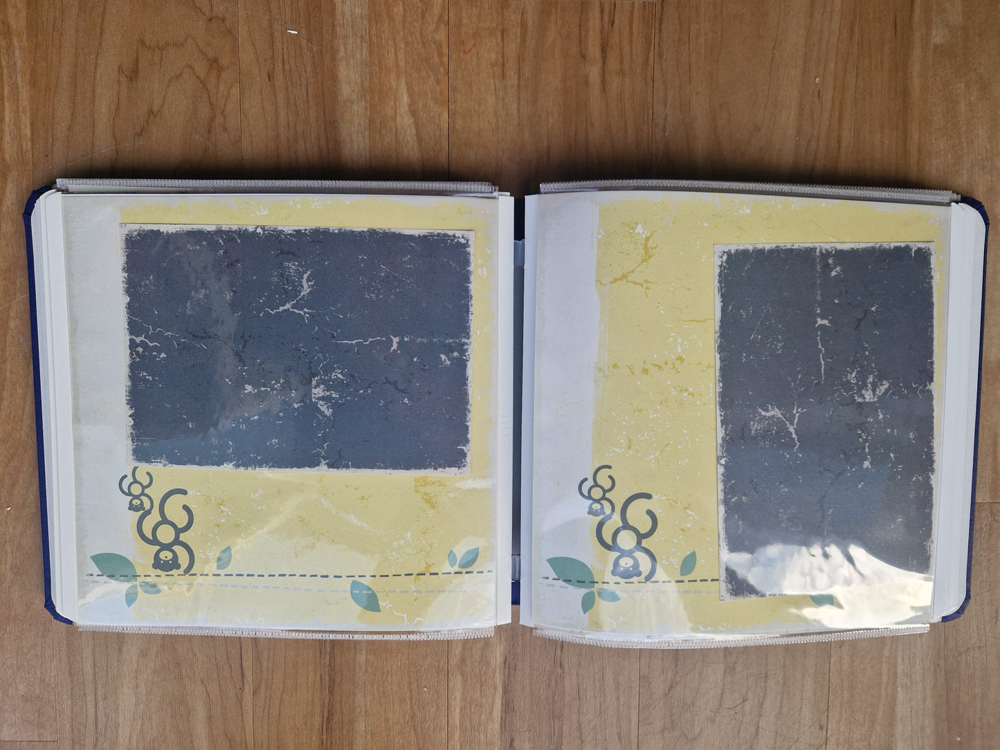 CM 8x8 Book cloth Album Cobalt with 2 sets pages, protectors and baby boy kit - Memories and Photos