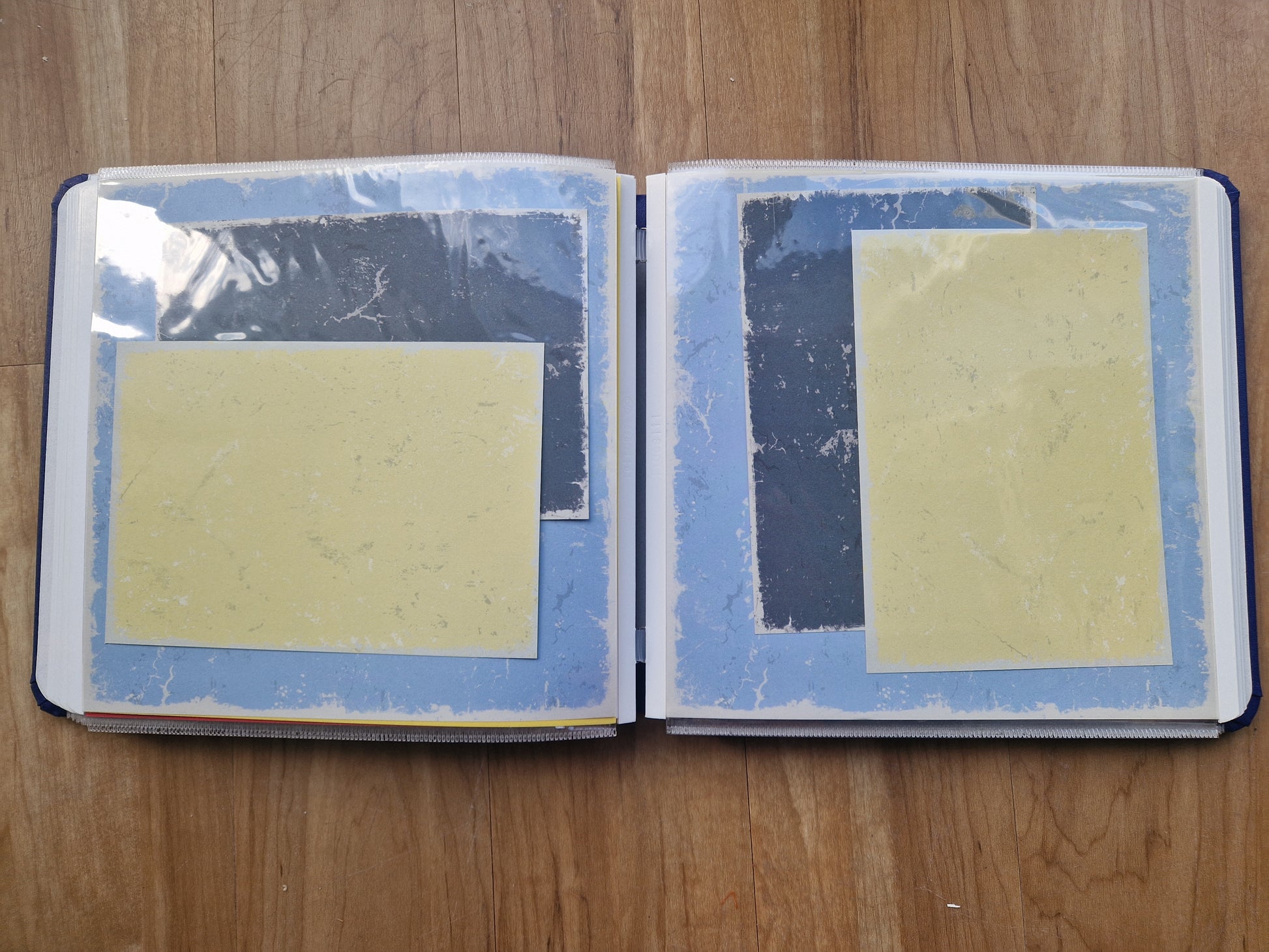 CM 8x8 Book cloth Album Cobalt with 2 sets pages, protectors and baby boy kit - Memories and Photos