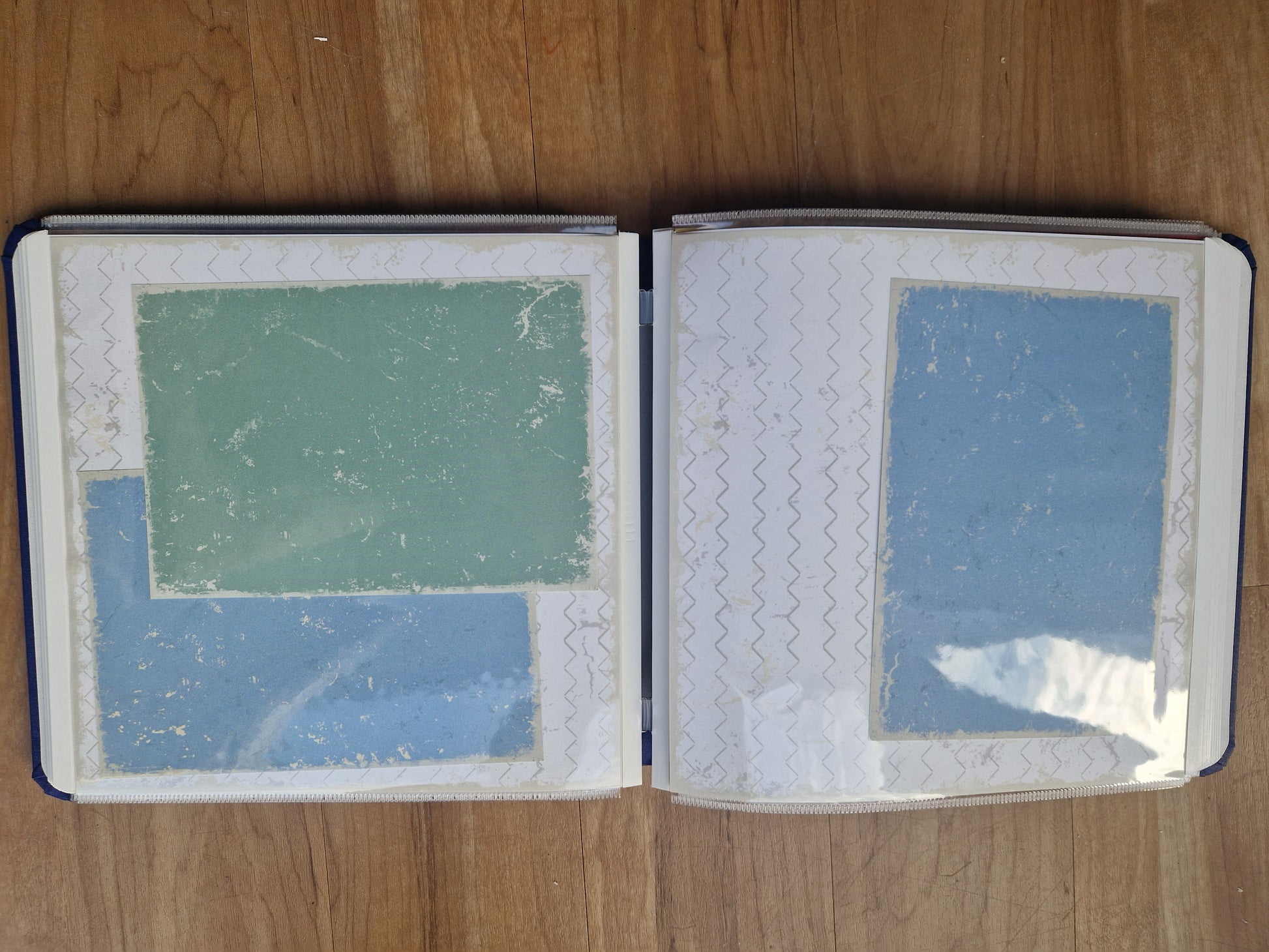 CM 8x8 Book cloth Album Cobalt with 2 sets pages, protectors and baby boy kit - Memories and Photos