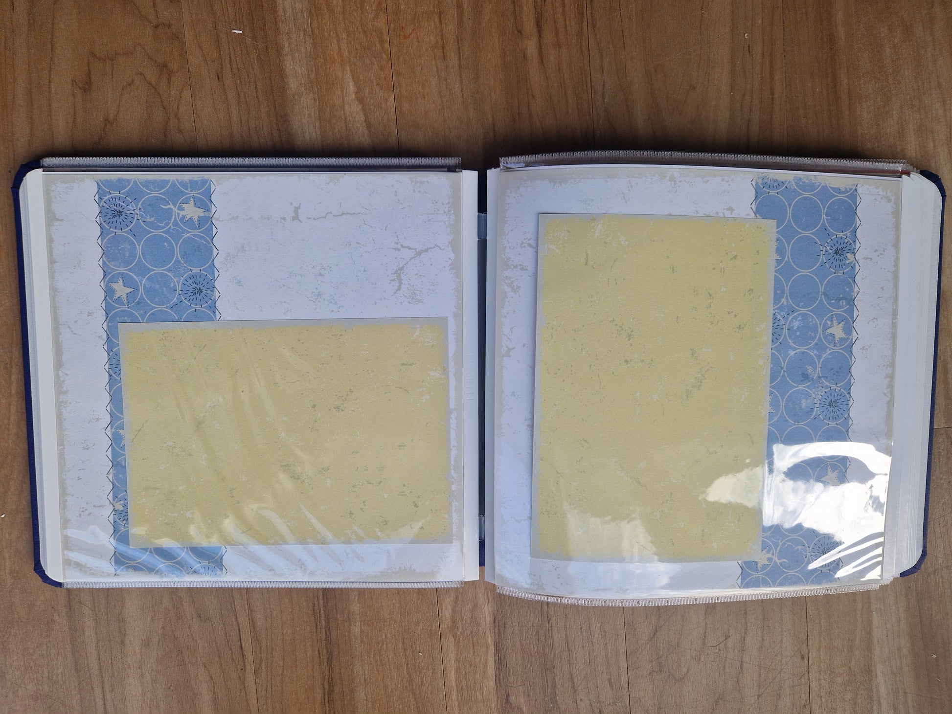 CM 8x8 Book cloth Album Cobalt with 2 sets pages, protectors and baby boy kit - Memories and Photos