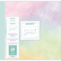 Scrapbook Album 12"x12". Snapload style. Oh so sweet, pastel rainbow - Memories and Photos