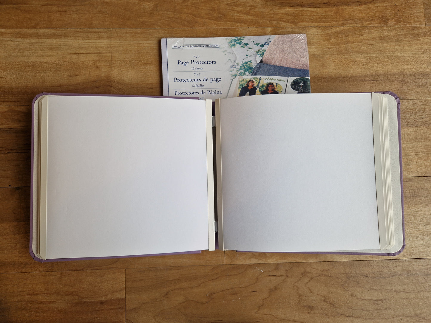 CM 7x7 Book cloth Album Lavender with 1 set pages and page protectors - Memories and Photos